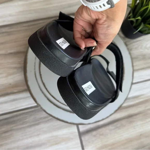 Steve Madden Mayven Slide Sandal Women’s 9.5 Black Leather Adjustable‎ Strap - Picture 7 of 7